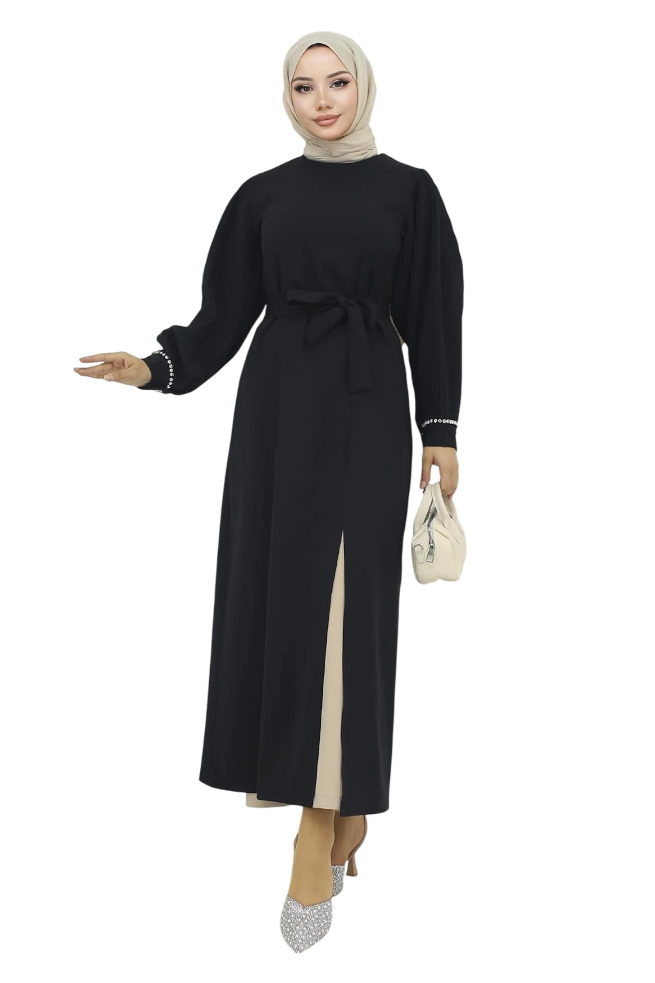 MODAMIHRAM Jurk in Zwart: voorkant