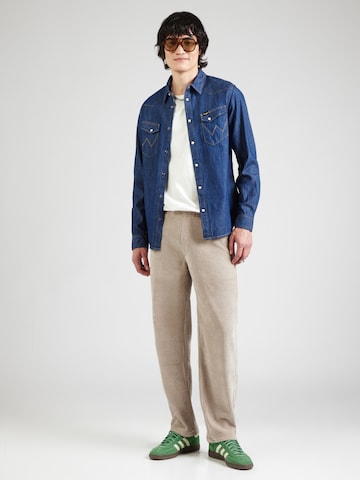 WRANGLER Přiléhavý střih Košile 'WESTERN' – modrá