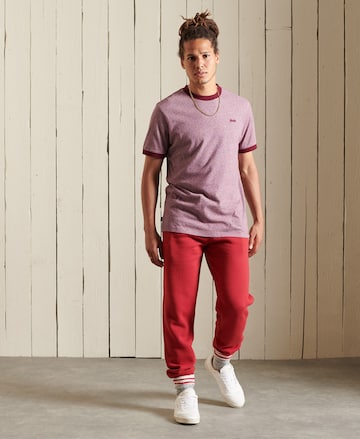 T-Shirt 'Ringer' Superdry en rouge