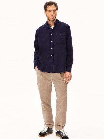 ARMEDANGELS Comfort fit Button Up Shirt in Blue