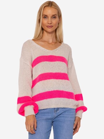 Pullover extra large di SASSYCLASSY in beige: frontale