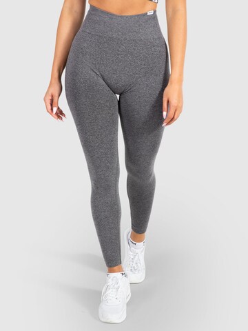 Smilodox Skinny Workout Pants 'Amaze Scrunch' in Grey: front