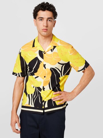 The Kooples Regular fit Button Up Shirt 'CHEMISE' in Yellow: front