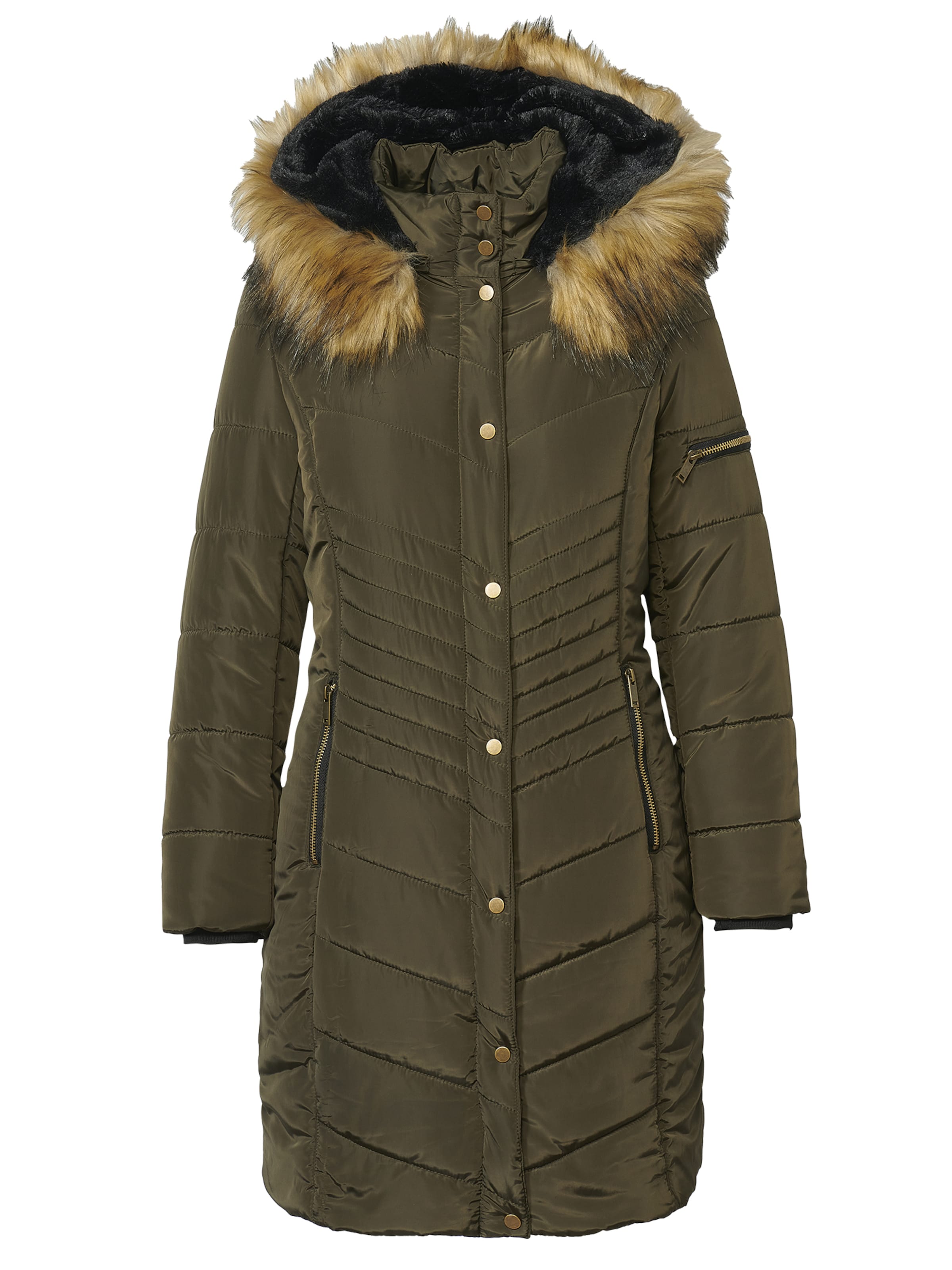 KOROSHI Zimná bunda - Zelená: predná strana