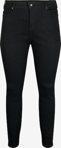 Zizzi Skinny Jeans 'Amy' in Zwart: voorkant