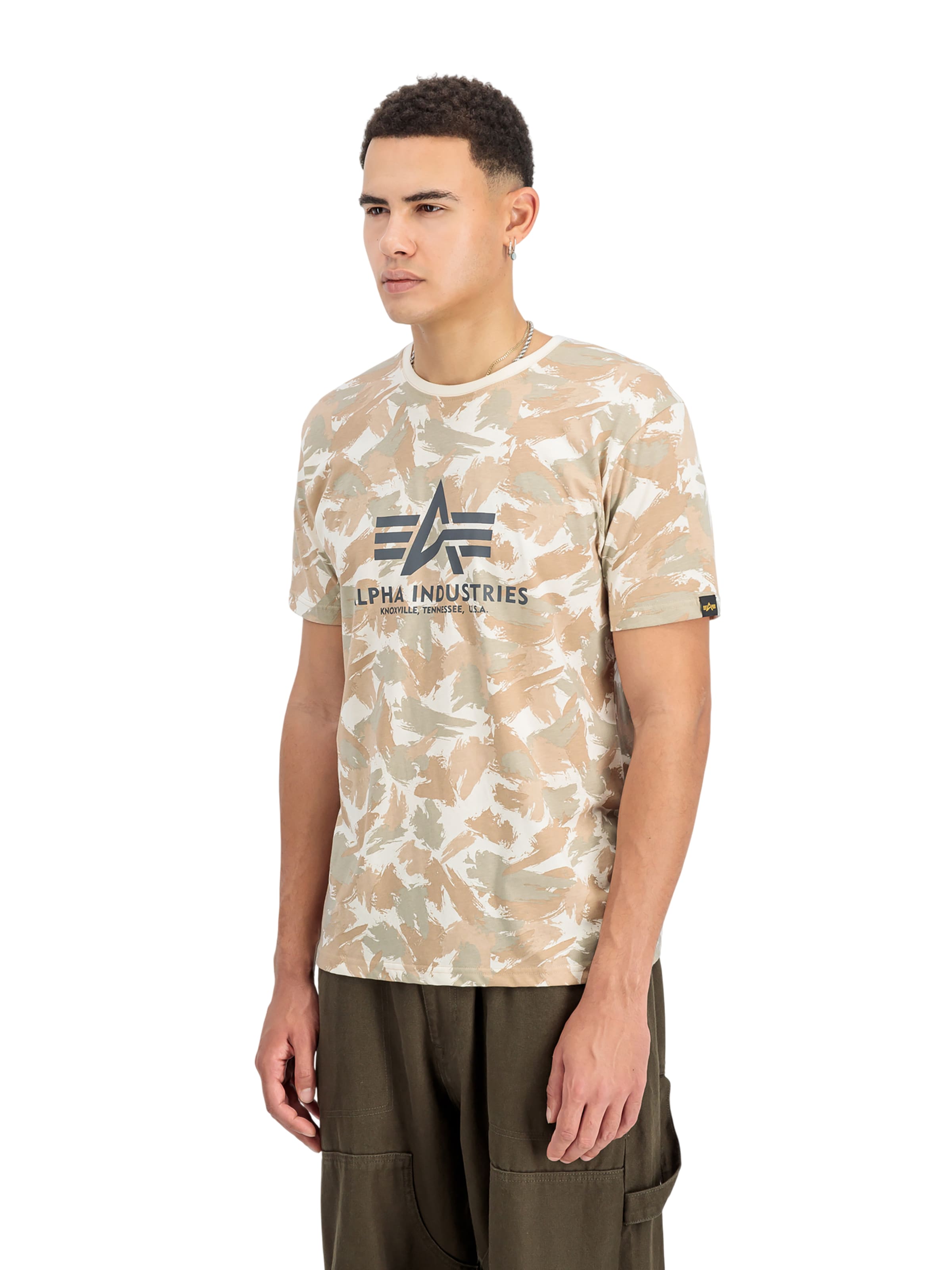 ALPHA INDUSTRIES Shirt 'Basic Logo' in Beige