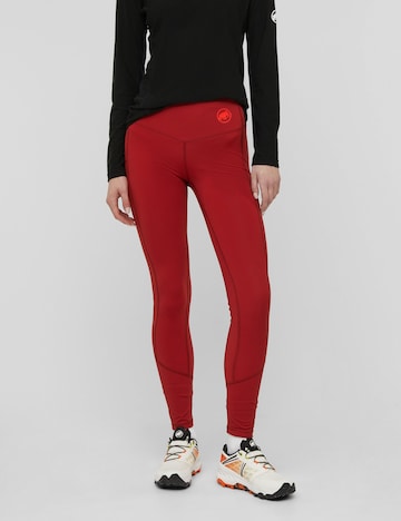 MAMMUT Skinny Workout Pants 'Massone' in Red: front