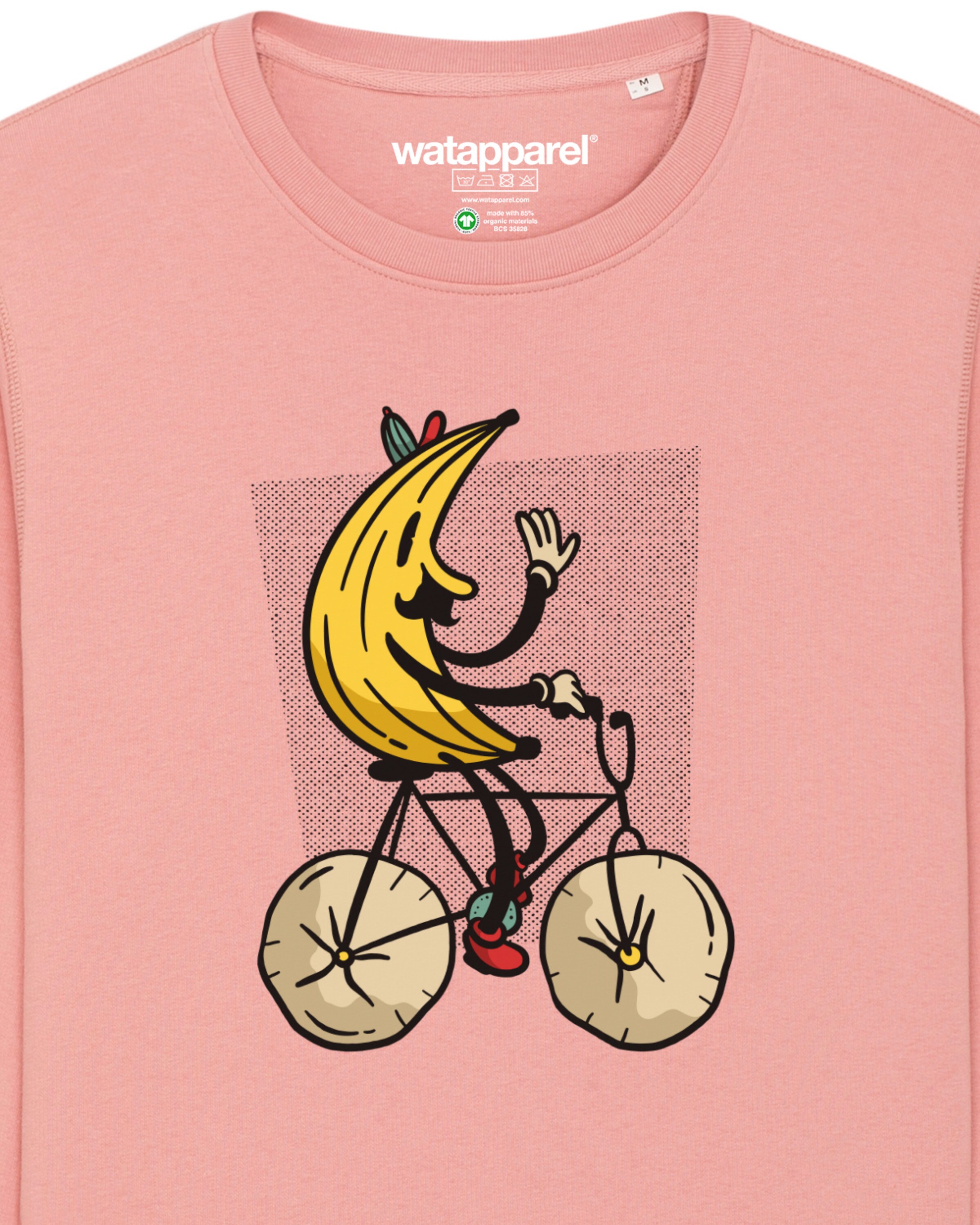 Watapparel Sweatshirt ' Banana Rider ' in Roze