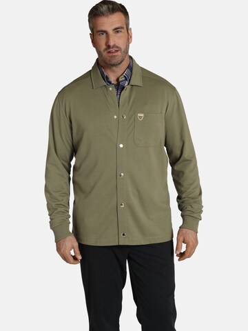 Charles Colby Zip-Up Hoodie 'Duke Gaddo' in Green: front