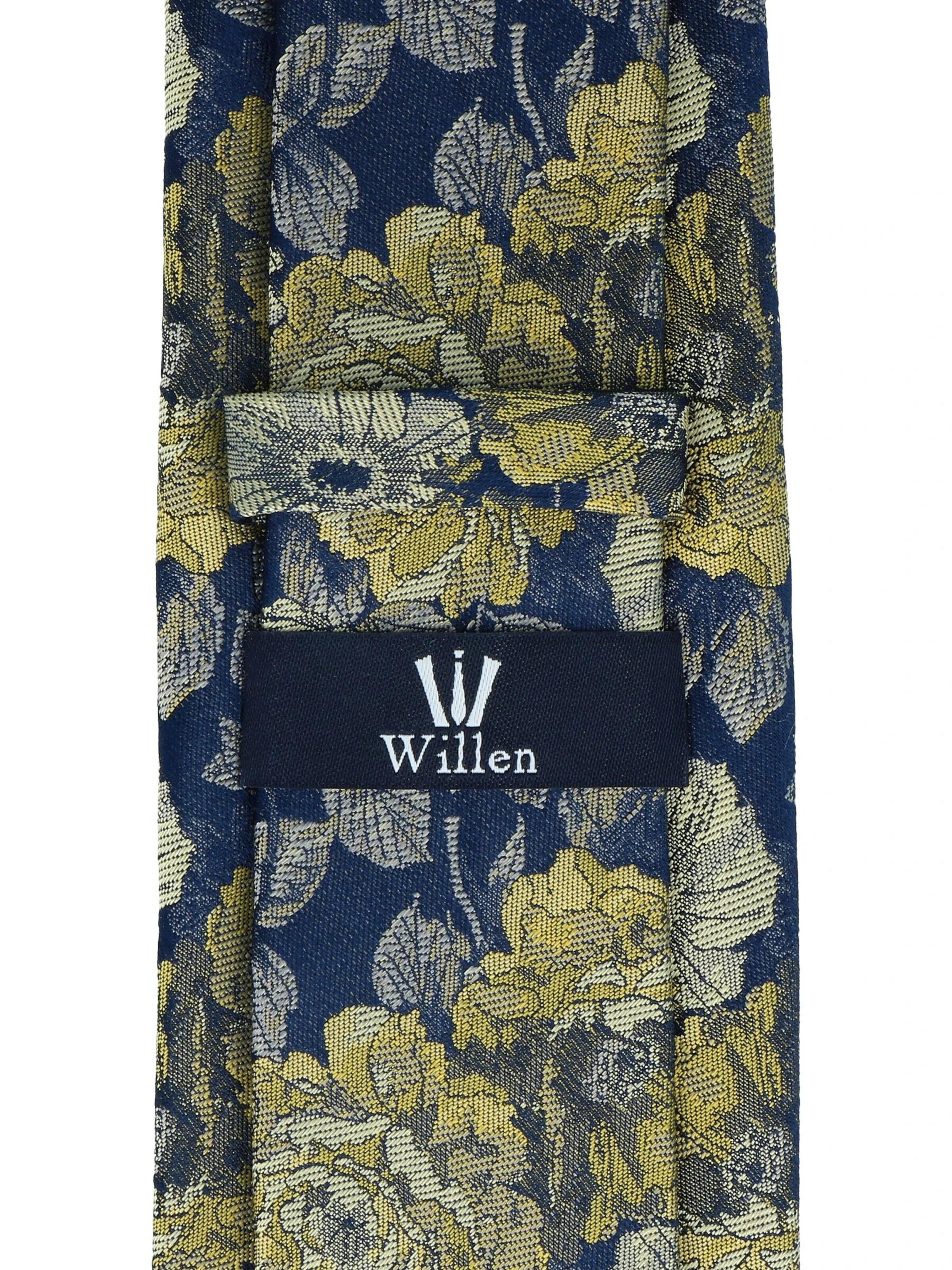 WILLEN Krawatte 'Millefleur Marine'‌‌‌‌‌‌ in Gelb
