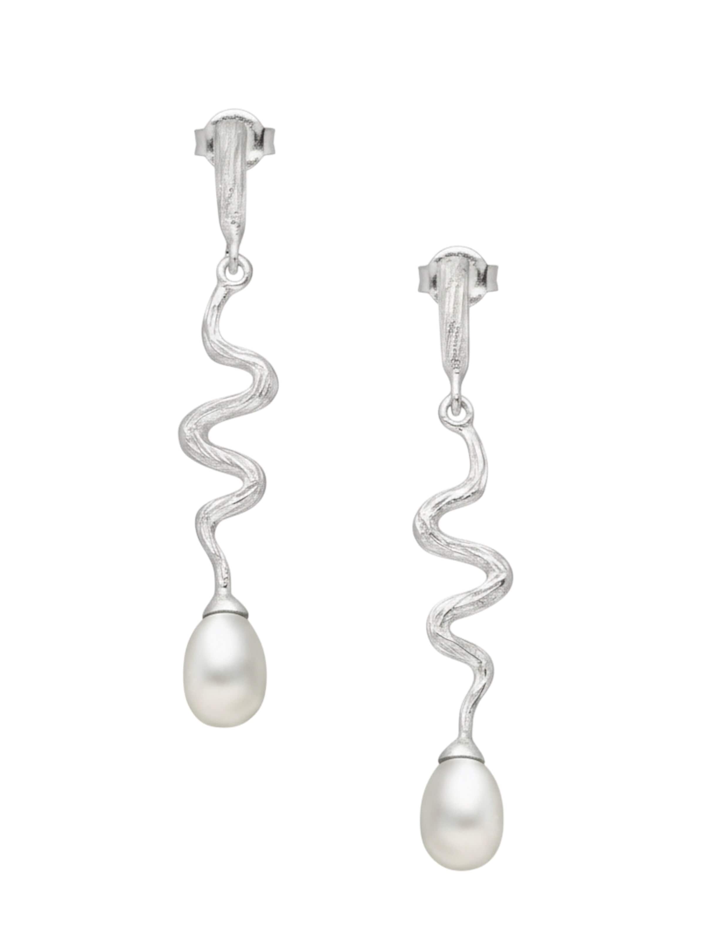 La Moda Me Earrings 'Wave' in Silver: front