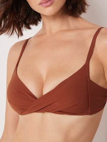 CALZEDONIA Triangle Bikini Top in Brown