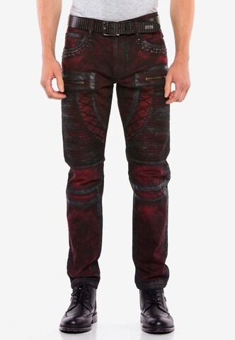 CIPO & BAXX Regular Jeans in Rood: voorkant