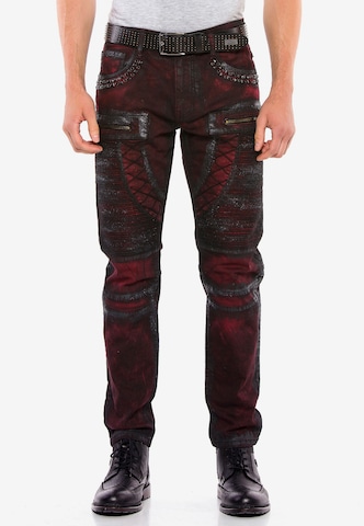 CIPO & BAXX Regular Jeans in Rood: voorkant