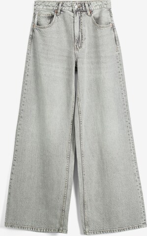 Bershka Wide leg Jeans in Grijs: voorkant