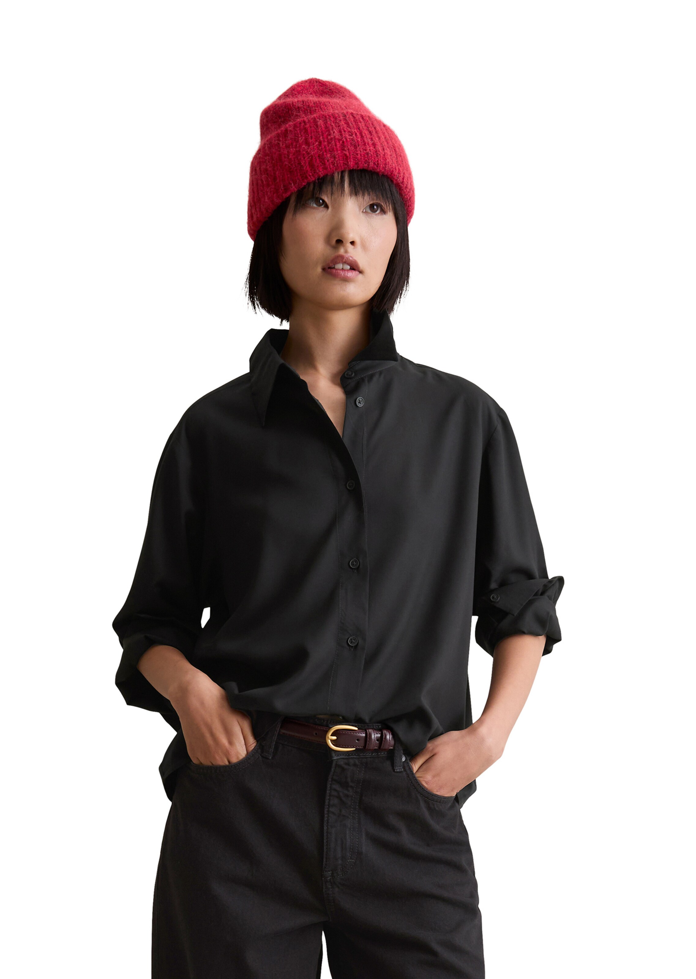 Marc O'Polo DENIM Blouse in Zwart: voorkant