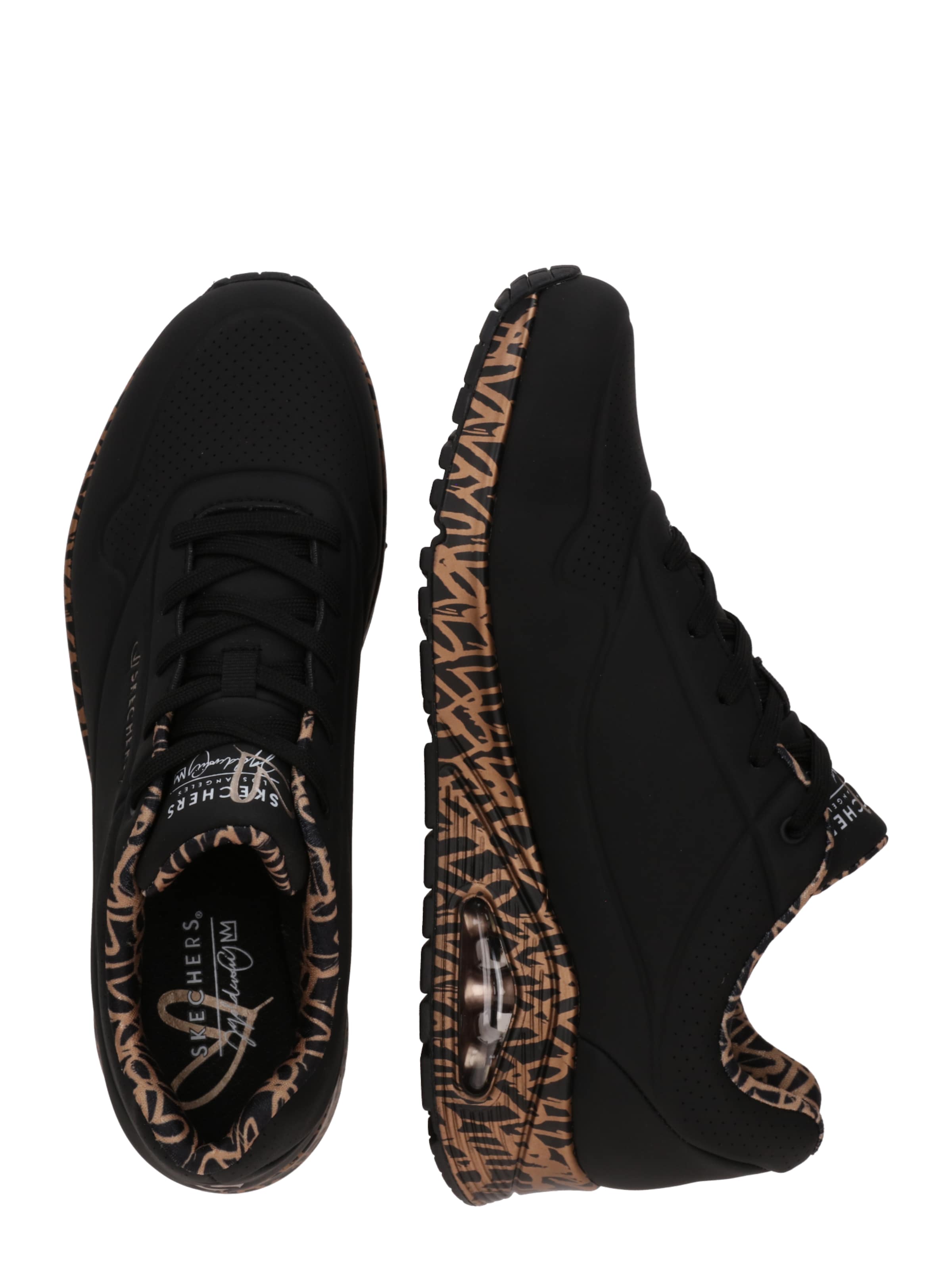 melns SKECHERS Zemie brīvā laika apavi 'Uno - Loving Love'