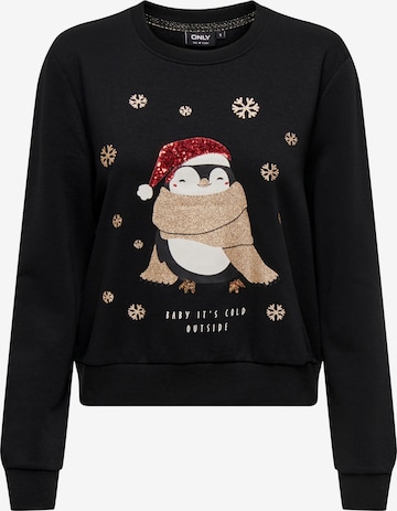 ONLY - Sweatshirt 'Yda Christmas' em preto: frente
