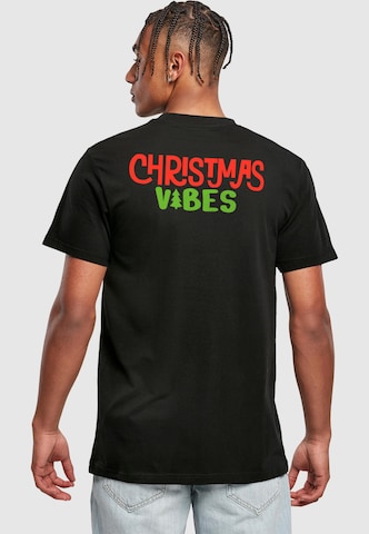 Merchcode T-Shirt 'Christmas Vibes' in Schwarz: Vorderseite