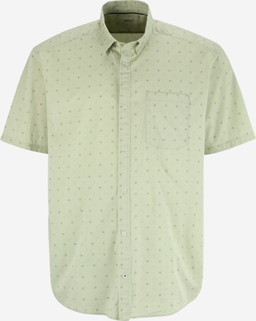 s.Oliver Men Big Sizes Regular fit Button Up Shirt in Green: front