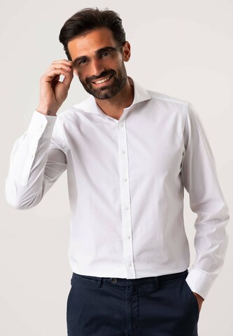 Black Label Shirt Regular Fit Businesshemd 'POPLIN' in Weiß: predná strana