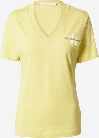 Calvin Klein Jeans T-shirt i gul: framsida
