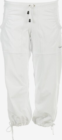 Effilé Pantalon de sport 'WBE6' Winshape en blanc : devant