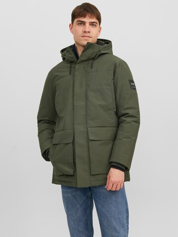 JACK & JONES Parka zimowa 'Rob' w kolorze zielony: przód