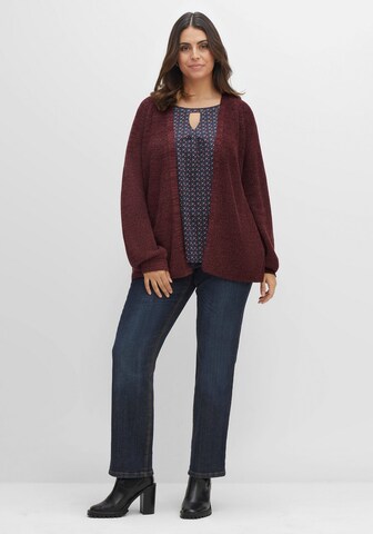 SHEEGO Knit Cardigan in Red