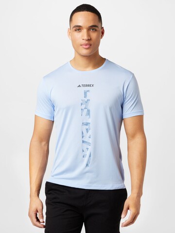 ADIDAS TERREX Performance Shirt 'Agravic' in Blue: front