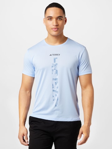 ADIDAS TERREX Performance shirt 'Agravic' in Blue: front