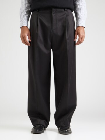 Loosefit Pantaloni con pieghe 'Fedix' di HUGO in nero: frontale