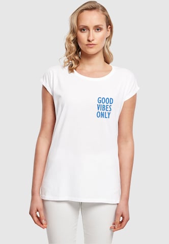 Merchcode Shirt 'Good Vibes Only' in Wit: voorkant