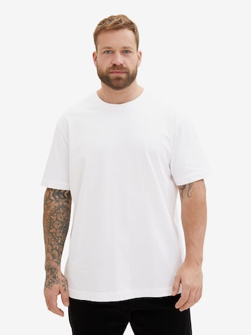 T-Shirt TOM TAILOR Men + en blanc : devant