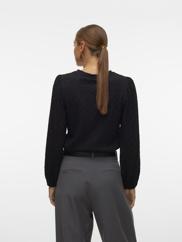 VERO MODA Blouse 'FLOWER' in Zwart