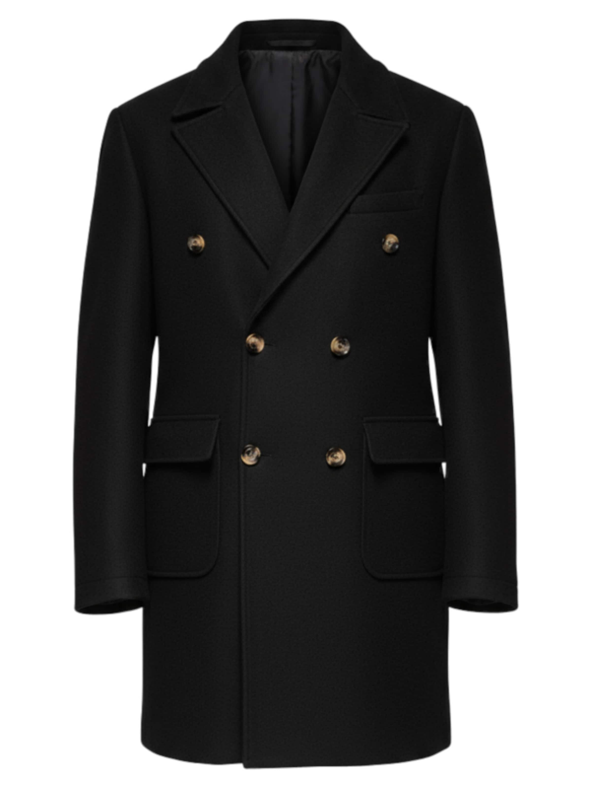Ombre Between-Seasons Coat in Black: front
