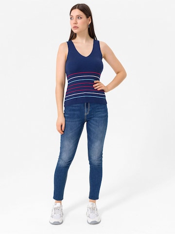 Top in maglia di Dandalo in blu: frontale