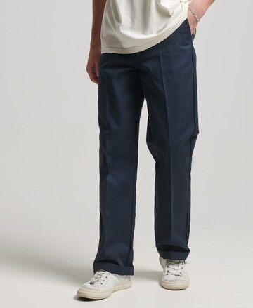 Superdry Loosefit Pantalon in Blauw: voorkant