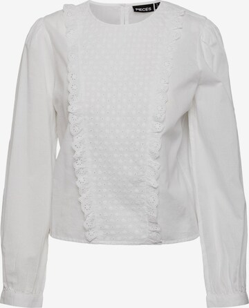 PIECES - Blusa 'Kimora' em branco: frente