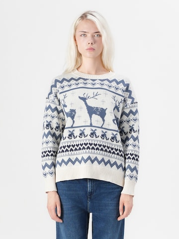 ONLY Pulover 'ONLXMAS' | bež barva: sprednja stran