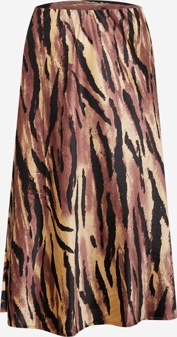 PIECES Curve Skirt in Brown: front