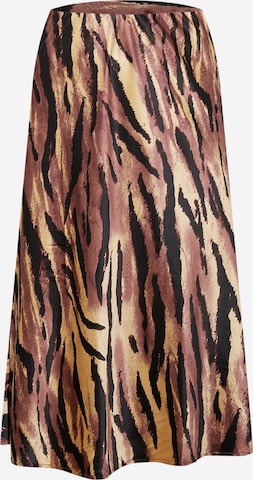 PIECES Curve Skirt in Brown: front