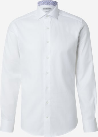 Bruun & Stengade Slim Fit Businesspaita 'Albin' värissä valkoinen: etupuoli