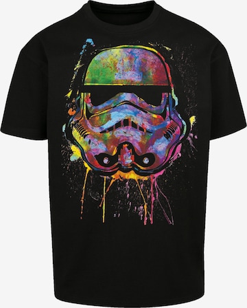 F4NT4STIC Shirt 'Stormtrooper Paint Splats' in Zwart: voorkant