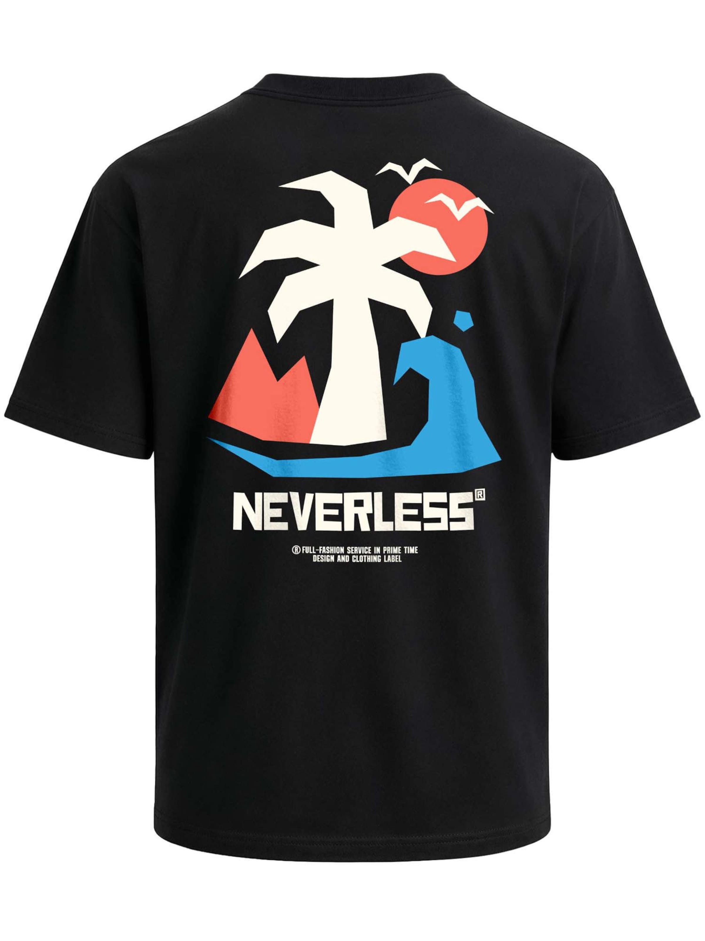 Neverless Shirt 'Beach Palm'‌‌‌‌‌‌ in Schwarz