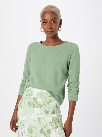 Sweat-shirt TOM TAILOR en vert : devant