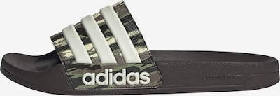 38 dydžio Šlepetės 'Adilette' iš ADIDAS PERFORMANCE, spalva – tamsiai ruda / alyvuogių spalva / juoda / balta, Prekių apžvalga