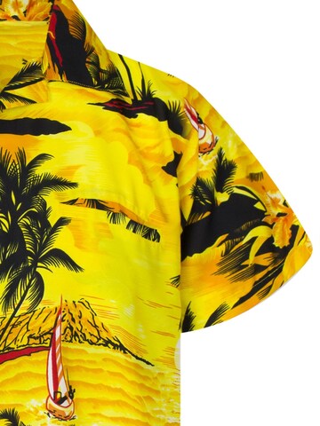 King Kameha Shirt 'Surf' in Gelb