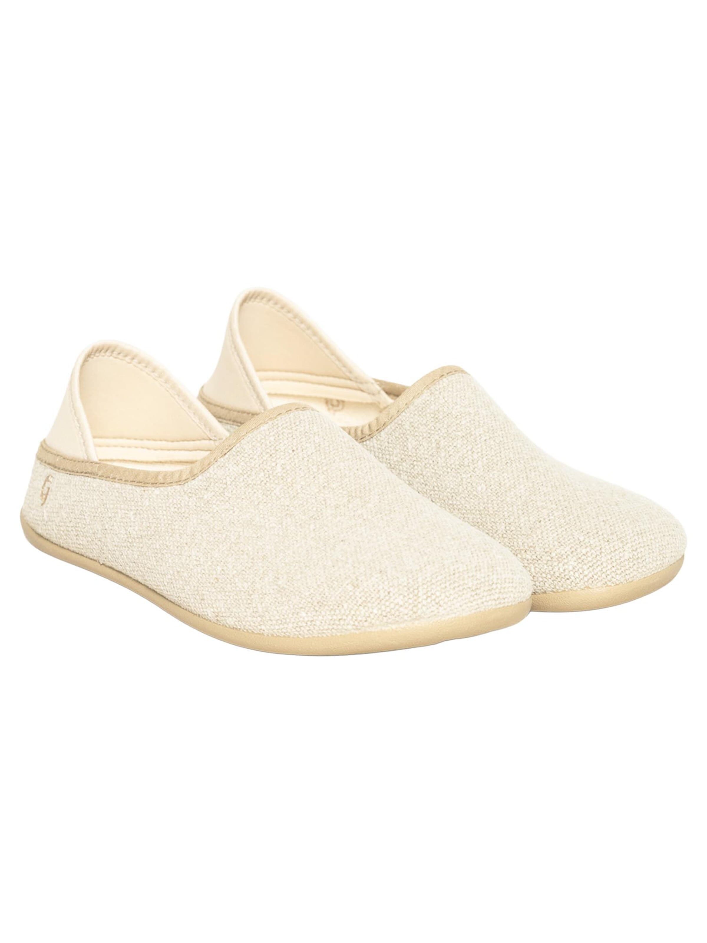 Gottstein Slippers 'Linen Slip-On' in Beige