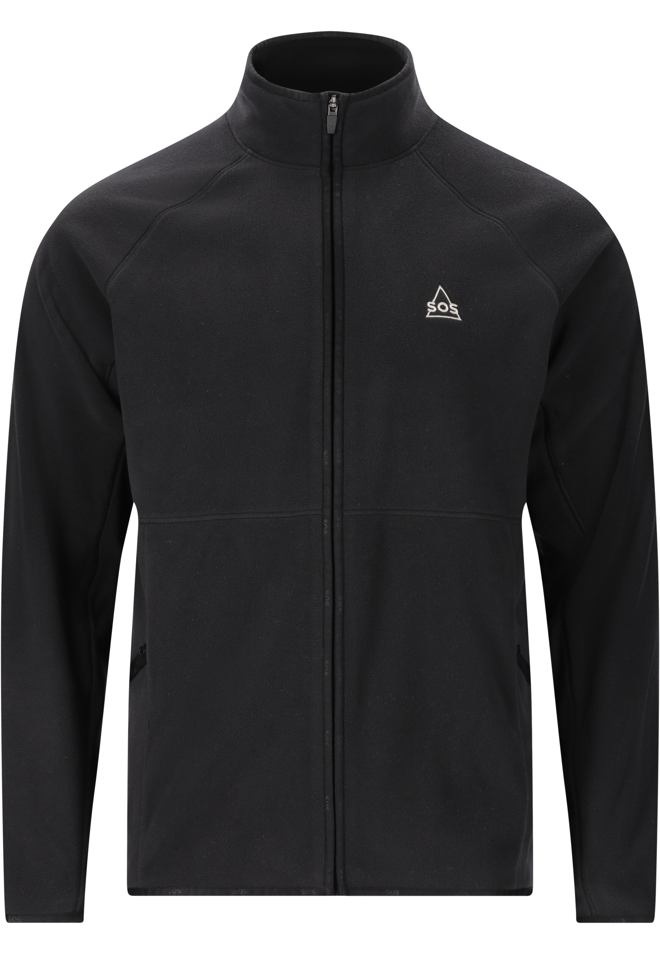 SOS Fleece jas 'Hakuba' in Zwart: voorkant